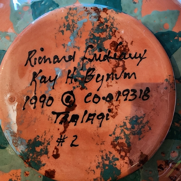 Richard Fridaux and Kay Hays Bynum Hand Painted Bowl - Picture 9 of 9